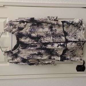 Romeo and Juliette tie die embroidered off the shoulder dress.